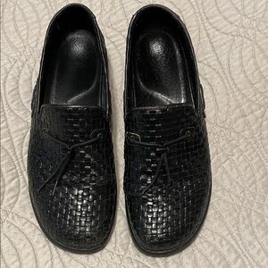 Dansko Black Woven Leather Loafers Size 41